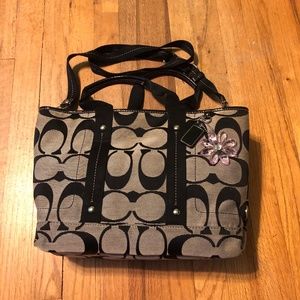 Coach Signature Black Canvas Satchel